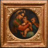 After Raffaello Sanzio da Urbino 'Raphael' (1483-1520) Italian. The Madonna della Sedia, Oil on