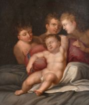 After Rafaello Sanzio da Urbino 'Raphael' (1483-1520) Italian. Children Watching a Sleeping Baby,