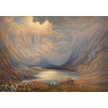 Circle of John Martin (1789-1854) British. A Mystical Landscape, Watercolour, 15.75" x 22.5" (40 x