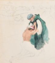 Mid 19th Century English School. 'The Return of the Prodigal Son', Watercolour and pencil, Inscribed