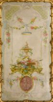 Early 19th Century French School. Garlands of Flowers, Oil on canvas, 84" x 39.5" (213.4 x 100.3cm)