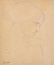 Emile Fabry (1865-1966) Belgian. Portrait of Frances Weir Cuthbert, Crayon, Signed in pencil, 16.25"