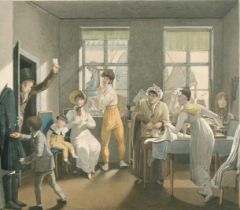 Georg Emmanuel Opiz (1775-1841) German. "The Departure for Vaux Hall", Watercolour, Signed