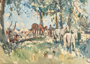 Arthur Henry Knighton-Hammond (1875-1970) British. "Ditchling Horse Show, 1937", Watercolour,