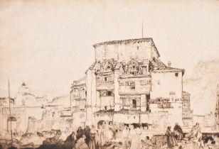 William Russell Flint (1880-1969) British. "A Dwelling in Aragon", Etching, Signed and inscribed,