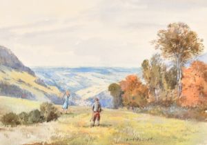 Colonel C Healey (20th Century) British. "The Hill Course", with a lady playing golf, Watercolour,