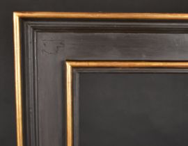 20th Century English School. A Black and Gilt Composition Plate Frame, rebate 50" x 40" (127 x 101.