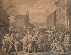 After William Hogarth (1697-1764) British. "The March to Finchley (1750)", Engraved by Luke