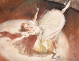 Laura Knight (1877-1970) British. "The Ice Skater, Sonja Henie", Watercolour and Gouache, Signed