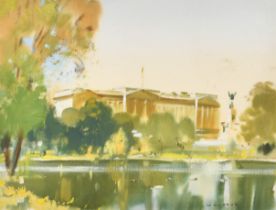 Frank Wootton (1914-1998) British. "Buckingham Palace from St James's Park", Watercolour and