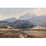 Bert Knight (1921-1987) British. "Spanish Sierra Mountains", Watercolour, Signed in pencil, and