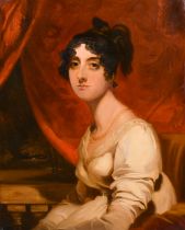 After Thomas Lawrence (1769-1830) British. "Mrs Jeffrey Prendergast", Oil on canvas, Unframed 30"