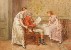 George Goodwin Kilburne (1839-1924) British. "Wars and Rumours of War", Watercolour, Signed, and