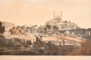 After Henry Salt (1780-1827) British. "A View of Lucknow", Engraved by Havell, Plate No.V1, Mounted,