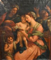 After Carlo Maratta (1625-1713) Italian. "The Madonna Teaching the Infant Christ", Oil on