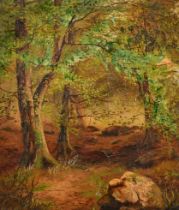 Aubrey E Richmond (19th Century) British. A Woodland Scene, Oil on canvas, Signed and dated 1881,