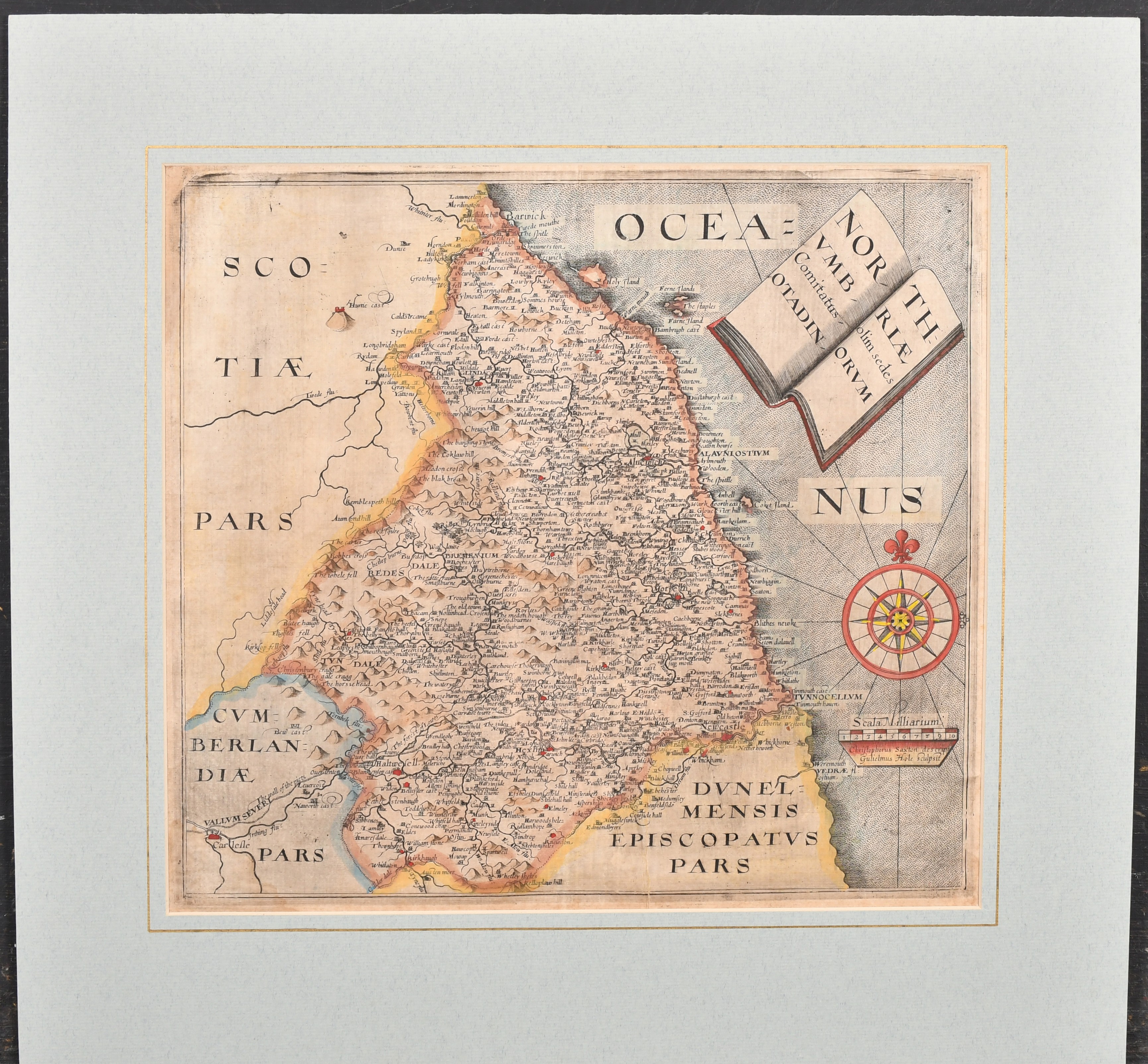 Christopher Saxton (1540-1610) British and William Hole (fl.1607-1624) British. "North Vmbriae", - Image 2 of 5