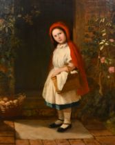 John Talbot Adams (1827-1909) British. 'Little Red Riding Hood', Oil on canvas, Inscribed on the