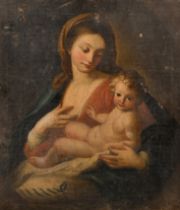 Early 18th Century Italian School. Madonna and Child, Oil on canvas, Unframed 31.5" x 27" (80 x 68.