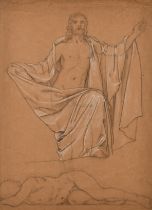 Circle of Pierre Puvis de Chavannes (1824-1898) French. A Study of Two Male Figures, Pencil