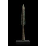 ANCIENT GREEK HOPLITE SOCKETED BRONZE SPEAR