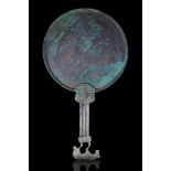 ANCIENT GREEK BRONZE MIRROR WITH HORSE