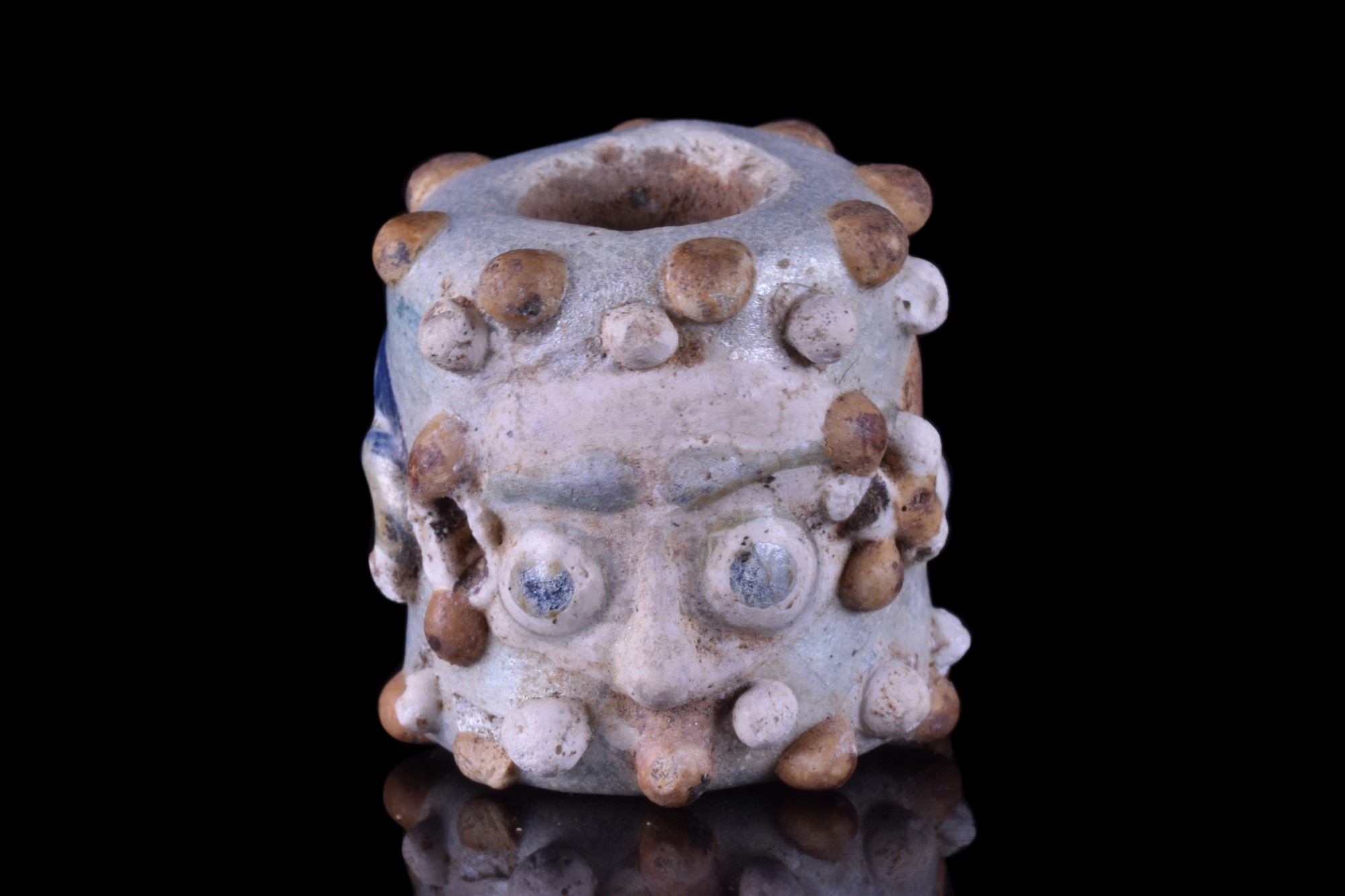 HUGE PHOENICIAN GLASS PASTE FACE BEAD - Image 2 of 4