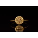 CRUSADERS GOLD RING WITH TEMPLAR CROSS