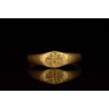 CRUSADERS GOLD RING WITH TEMPLAR CROSS