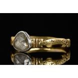 POST MEDIEVAL GOLD RING WITH DIAMOND