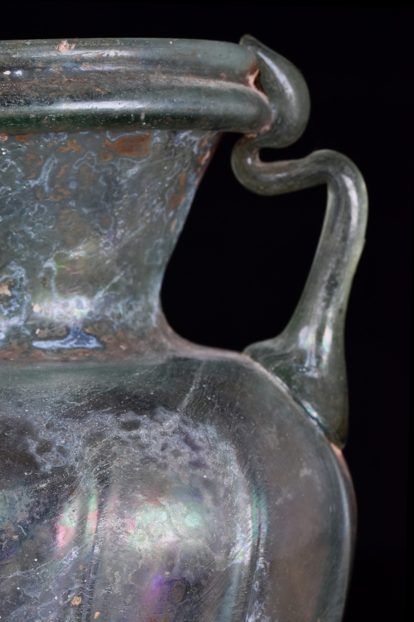 ROMAN GLASS JAR WITH HANDLES - Image 6 of 6