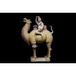 CHINESE TANG DYNASTY TERRACOTTA SOGDIAN RIDER ON CAMEL - TL TESTED