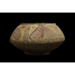 INDUS VALLEY TERRACOTTA VESSEL WITH LEAVES