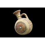 CYPRIOT POTTERY BARREL FLASK