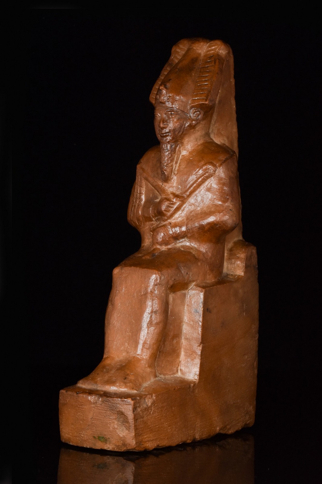 EGYPTIAN STONE FIGURE OF OSIRIS – MUSEUM EXHIBITED - Image 2 of 8