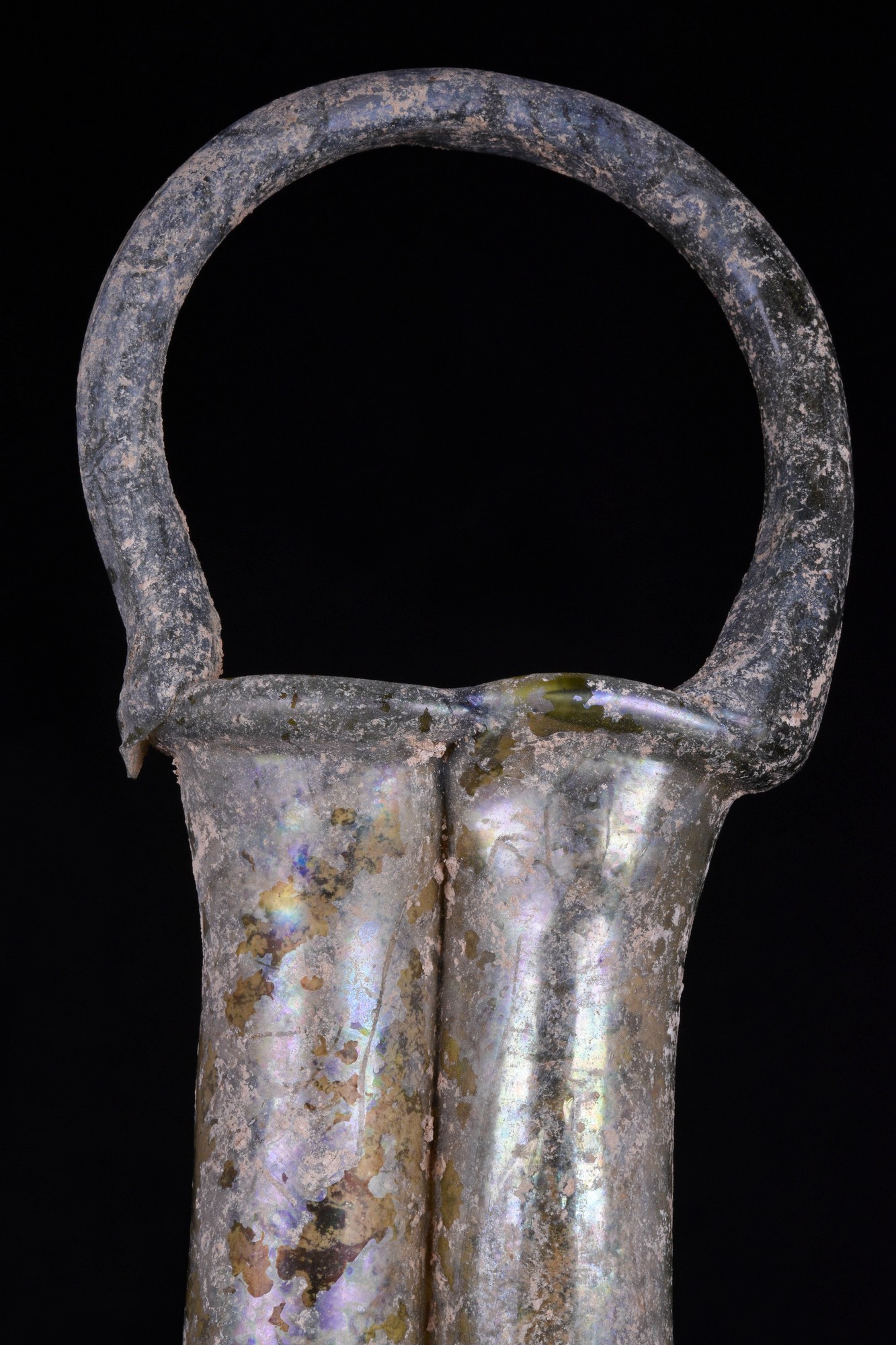 ANCIENT ROMAN GLASS DOUBLE BALSAMARIUM - Image 3 of 7