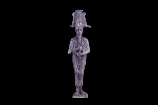 ANCIENT EGYPTIAN SILVER OSIRIS ON STAND