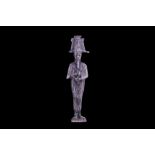 ANCIENT EGYPTIAN SILVER OSIRIS ON STAND