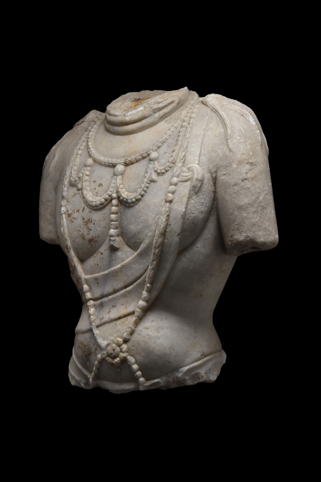 TANG DYNASTY BODHISATTVA MARBLE TORSO - Image 2 of 6