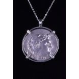 ALEXANDER THE GREAT SILVER TETRADRACHM COIN PENDANT