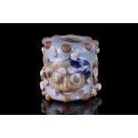 HUGE PHOENICIAN GLASS PASTE FACE BEAD