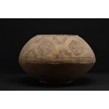 INDUS VALLEY TERRACOTTA POLYCHROME VESSEL