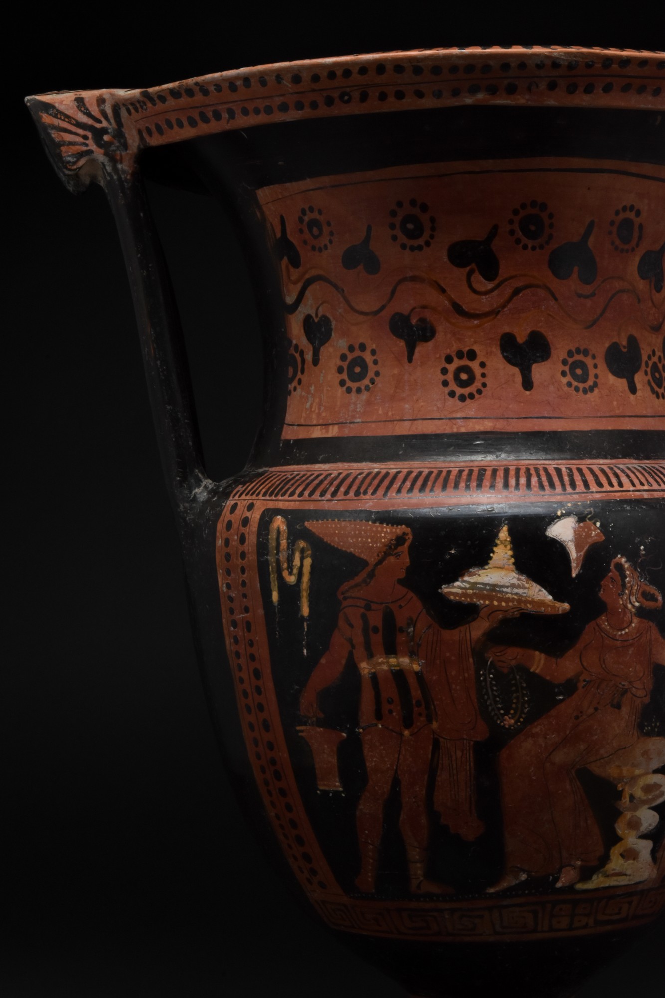 APULIAN GREEK RED FIGURE COLUMN KRATER-TL TESTED - Image 9 of 11