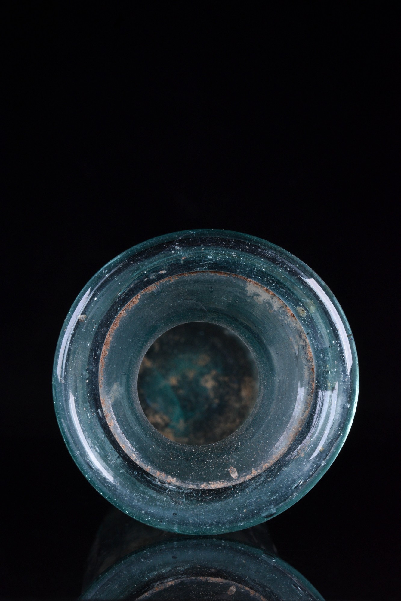 ANCIENT ROMAN OR BYZANTINE GLASS RIBBED FLASK - Image 3 of 6