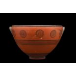CYPRIOT BLACK ON RED WARE POTTERY BOWL