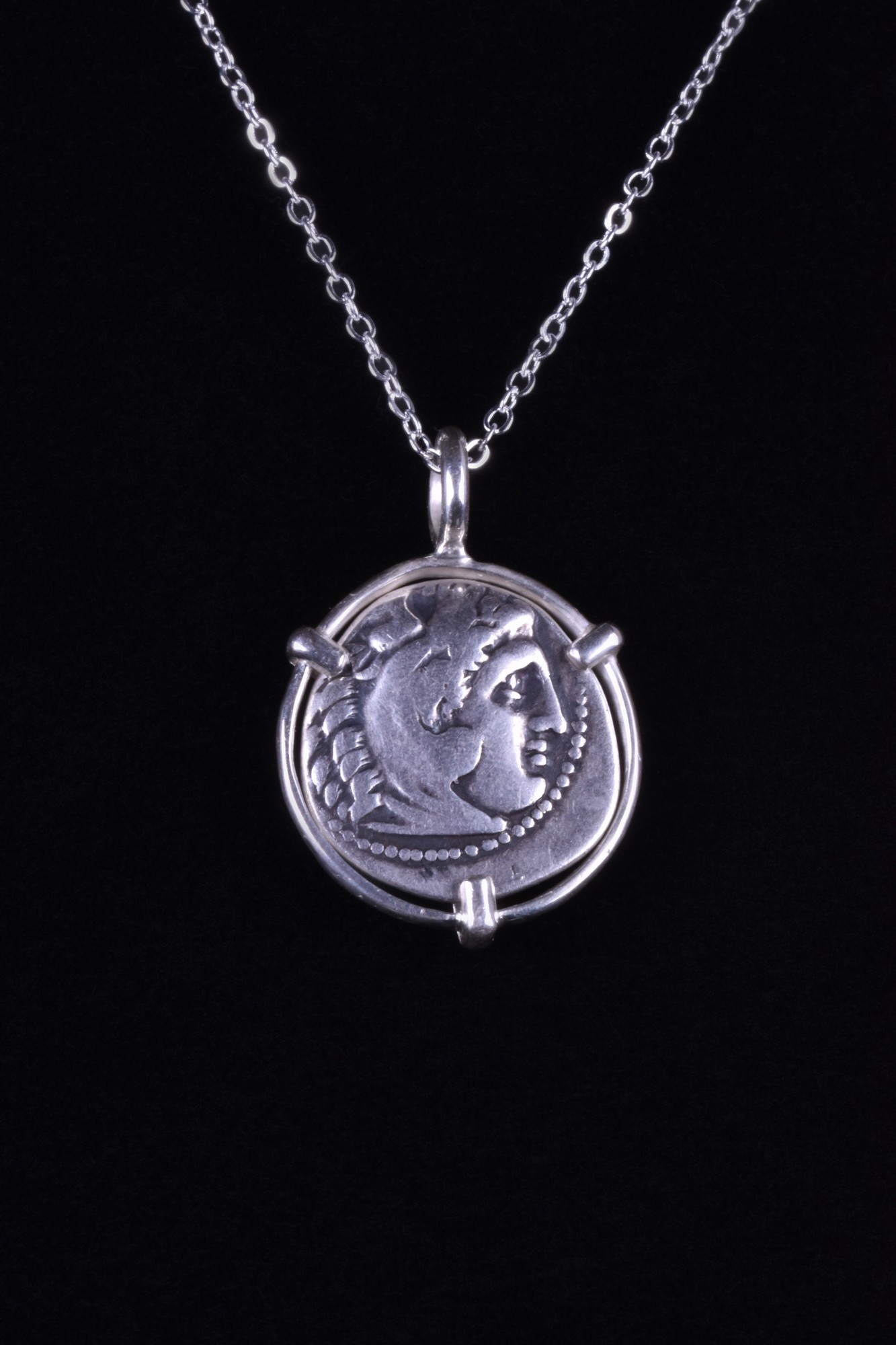 ALEXANDER THE GREAT SILVER DRACHM COIN PENDANT