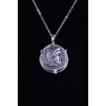 ALEXANDER THE GREAT SILVER DRACHM COIN PENDANT