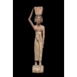 LARGE ANCIENT EGYPTIAN CEDAR WOOD FIGURE