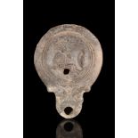 ROMAN TERRACOTTA OIL LAMP WITH GLADIATOR