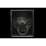 MASSIVE ANCIENT ROMAN BRONZE LION HEAD DOOR KNOCK